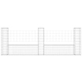 Vidaxl Schanskorf U-formet med 3 stolper 260x20x100 cm jern