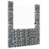 Vidaxl schanskorf u-vormig met 2 palen 140x20x200 cm ijzer
