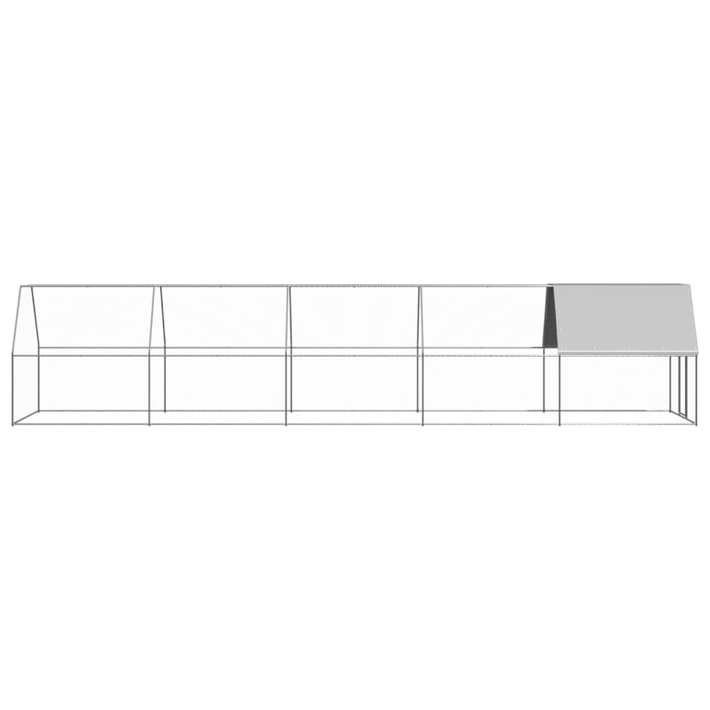 Vidaxl Chicken Coop 2x10x2 M Galvaniseret stål