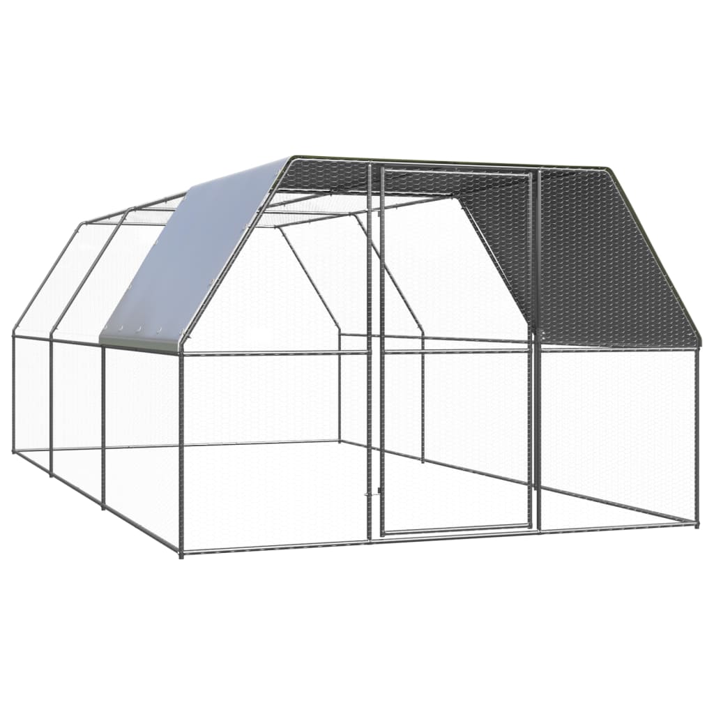 Vidaxl Chicken Coop 3x6x2 M Galvaniseret stål