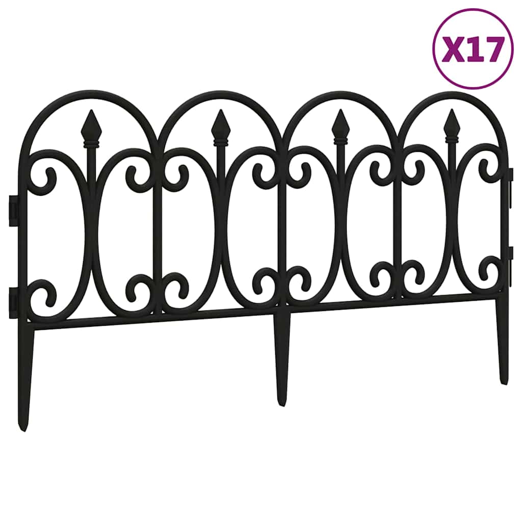 Vidaxl gazon kanter 17 st 10 m polypropen sort