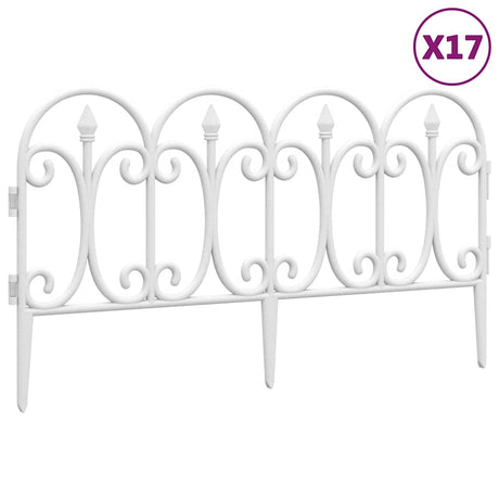 Vidaxl gazon kanter 17 st 10 m polypropen hvid