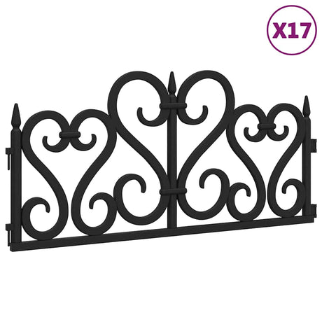 Vidaxl gazon kanter 17 st 10 m polypropen sort