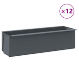 Vidaxl Flower Boxes til Euro Paller 12 St 36x13,5x9,5 cm pp grå