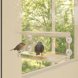 Vidaxl Bird Feed Bins til vindue 2 stk. 30x12x15 cm akryl