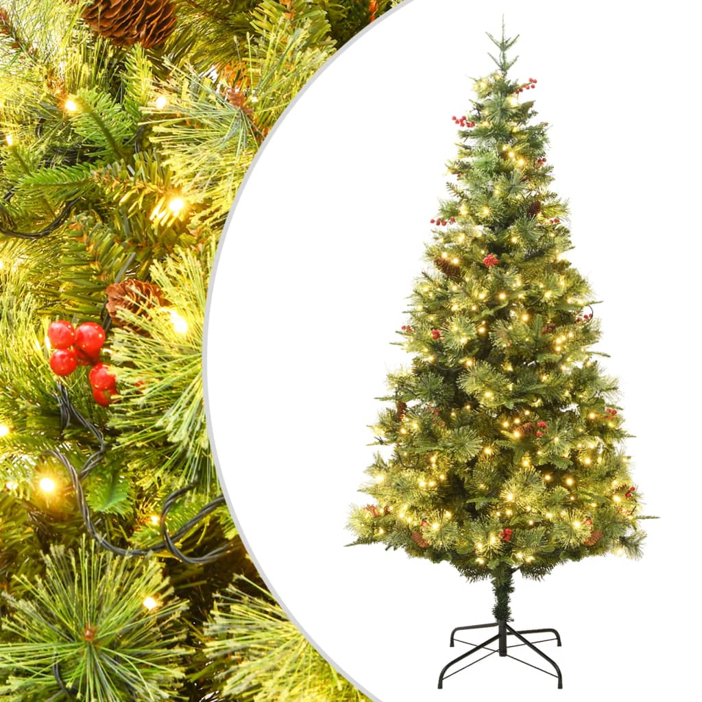 Vidaxl juletræ med LED og fyrretræer 150 cm PVC og PE Green