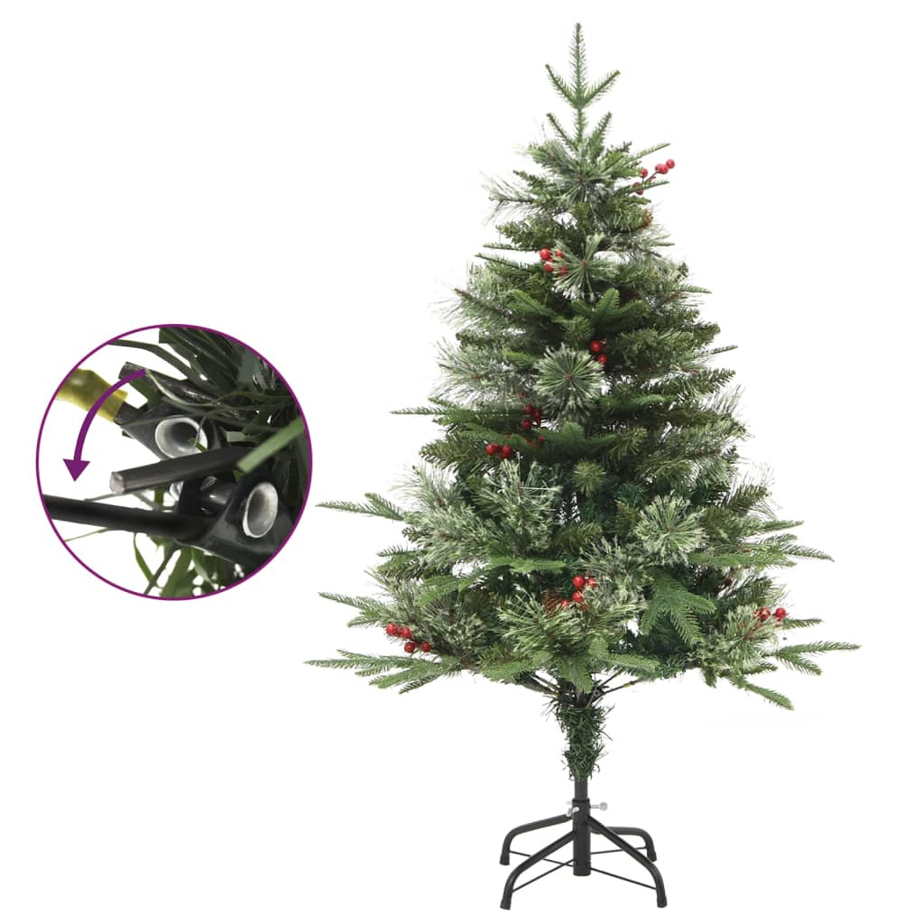 Vidaxl juletræ med LED og fyrretræer 150 cm PVC og PE Green