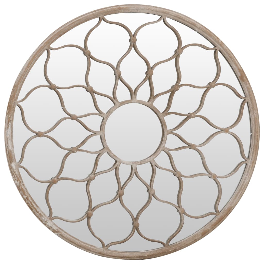 Vidaxl Garden Mirror omkring 40x3 cm jernsand -farvet