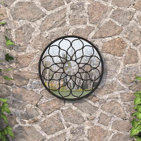 Vidaxx havespejl rundt 60x3 cm jernsort