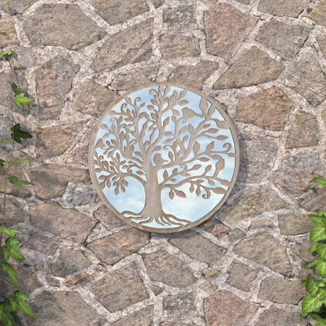 Vidaxl Garden Mirror omkring 40x2,5 cm jernsand -farvet