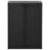 Vidaxl tuinkast 65x45x88 cm polypropyleen rattan zwart