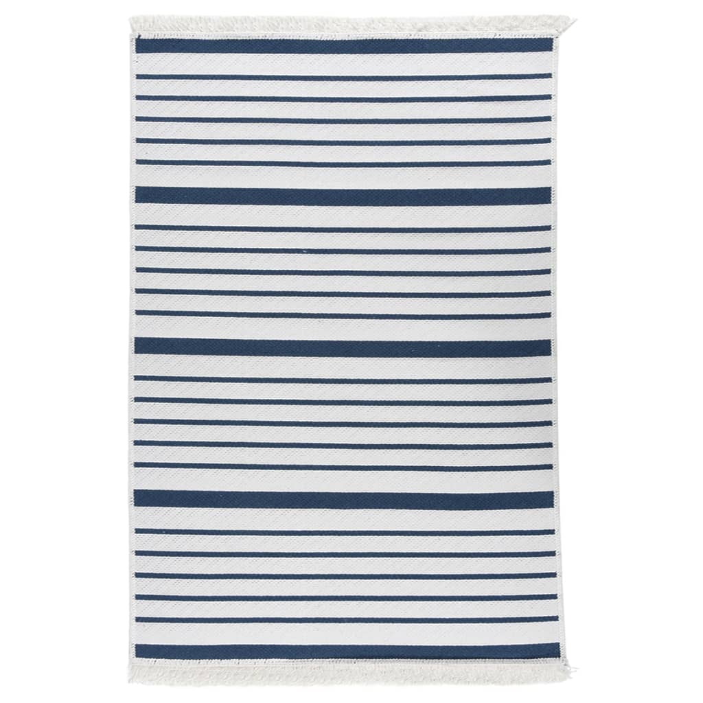 Vidaxl Rug 160x230 cm bomuld Navy Blue Blue