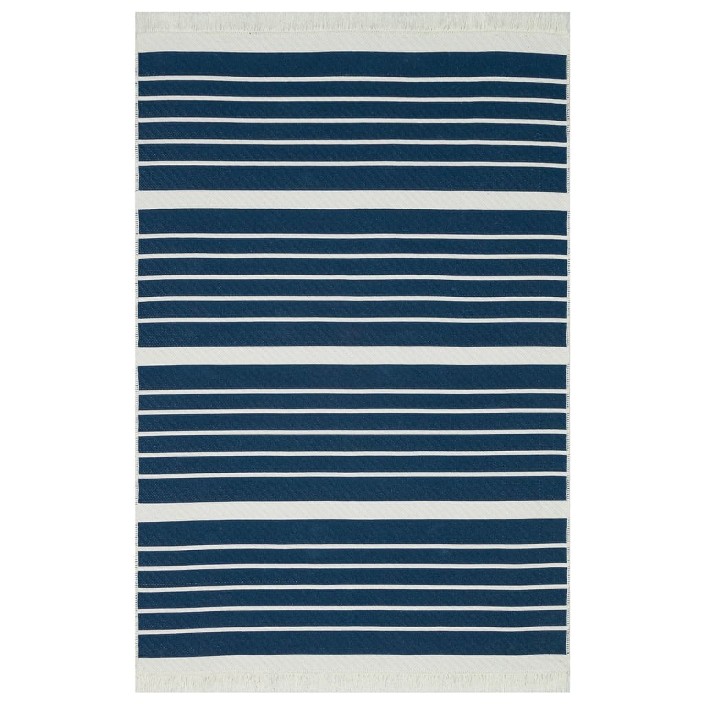 Vidaxl Rug 160x230 cm bomuld Navy Blue Blue
