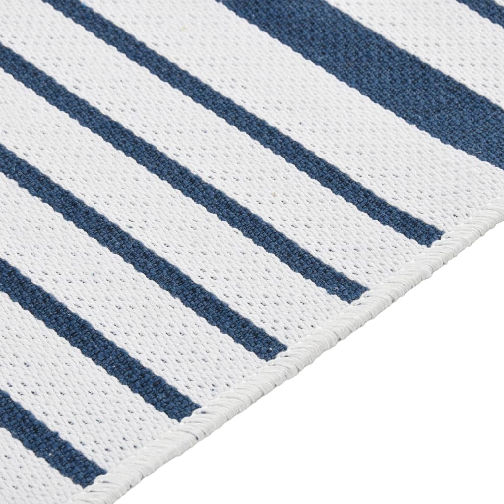 Vidaxl Rug 160x230 cm bomuld Navy Blue Blue