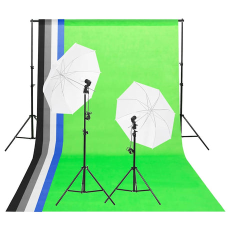 Vidaxl Studio Lighting Set med baggrunde og paraplyer