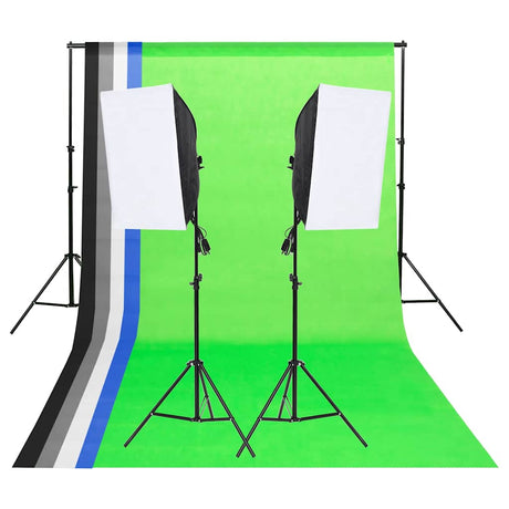 Vidaxl Studio Lighting Set med baggrunde og softboxes