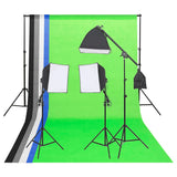 Vidaxl Fotostudio Lighting Set med baggrund og reflektor