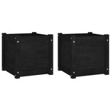 Vidaxl Planters 2 St 40x40x40 cm Solid fyrretræ sort