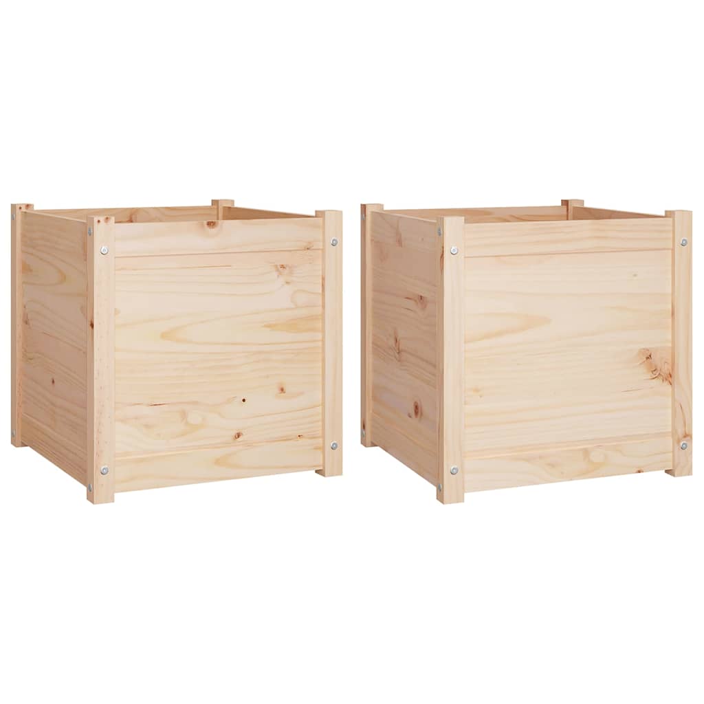Vidaxl plantenbakken 2 st 50x50x50 cm massief grenenhout