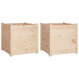 Vidaxl plantenbakken 2 st 50x50x50 cm massief grenenhout