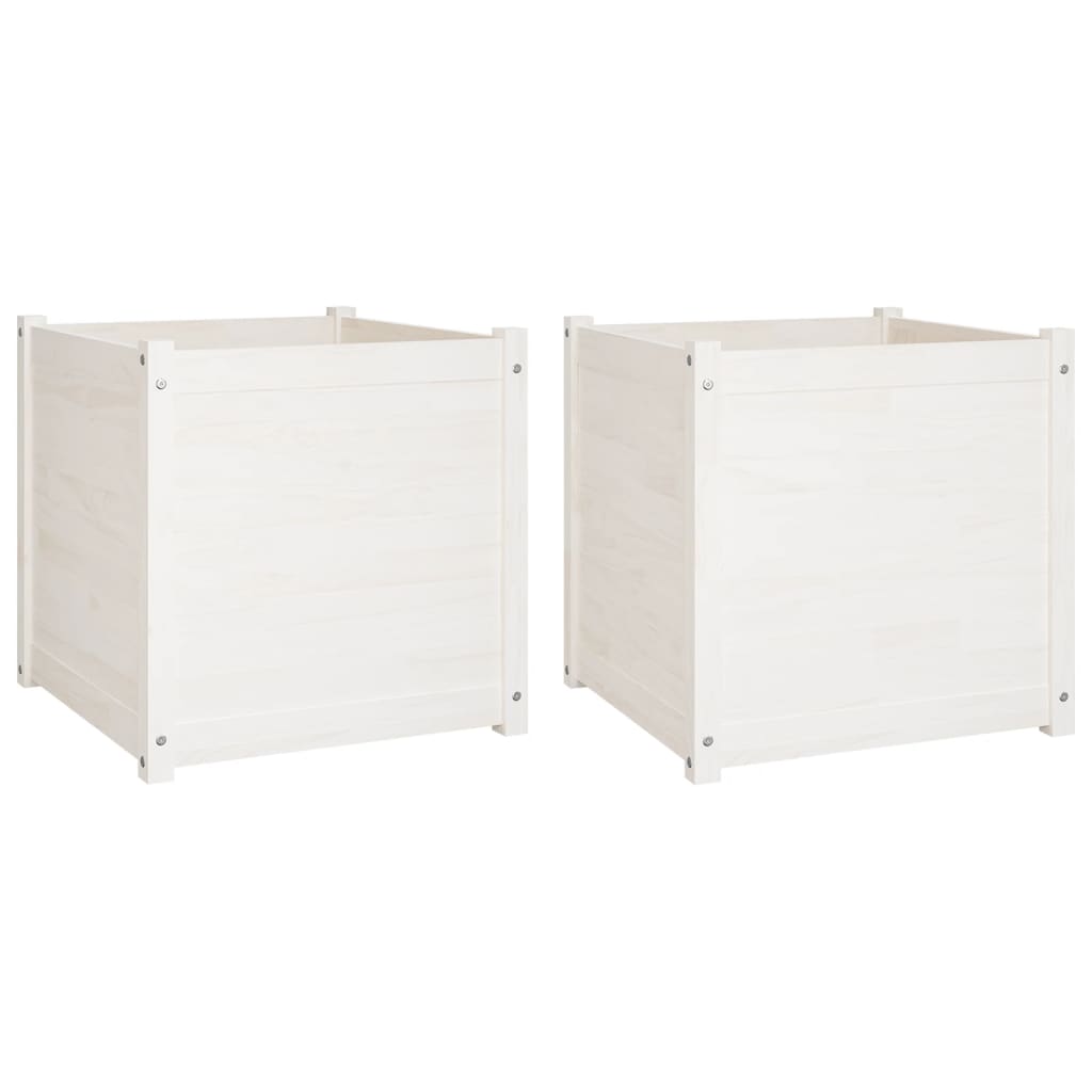 Vidaxl Planters 2 St 60x60x60 cm Solid Pine White