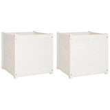 Vidaxl Planters 2 St 60x60x60 cm Solid Pine White