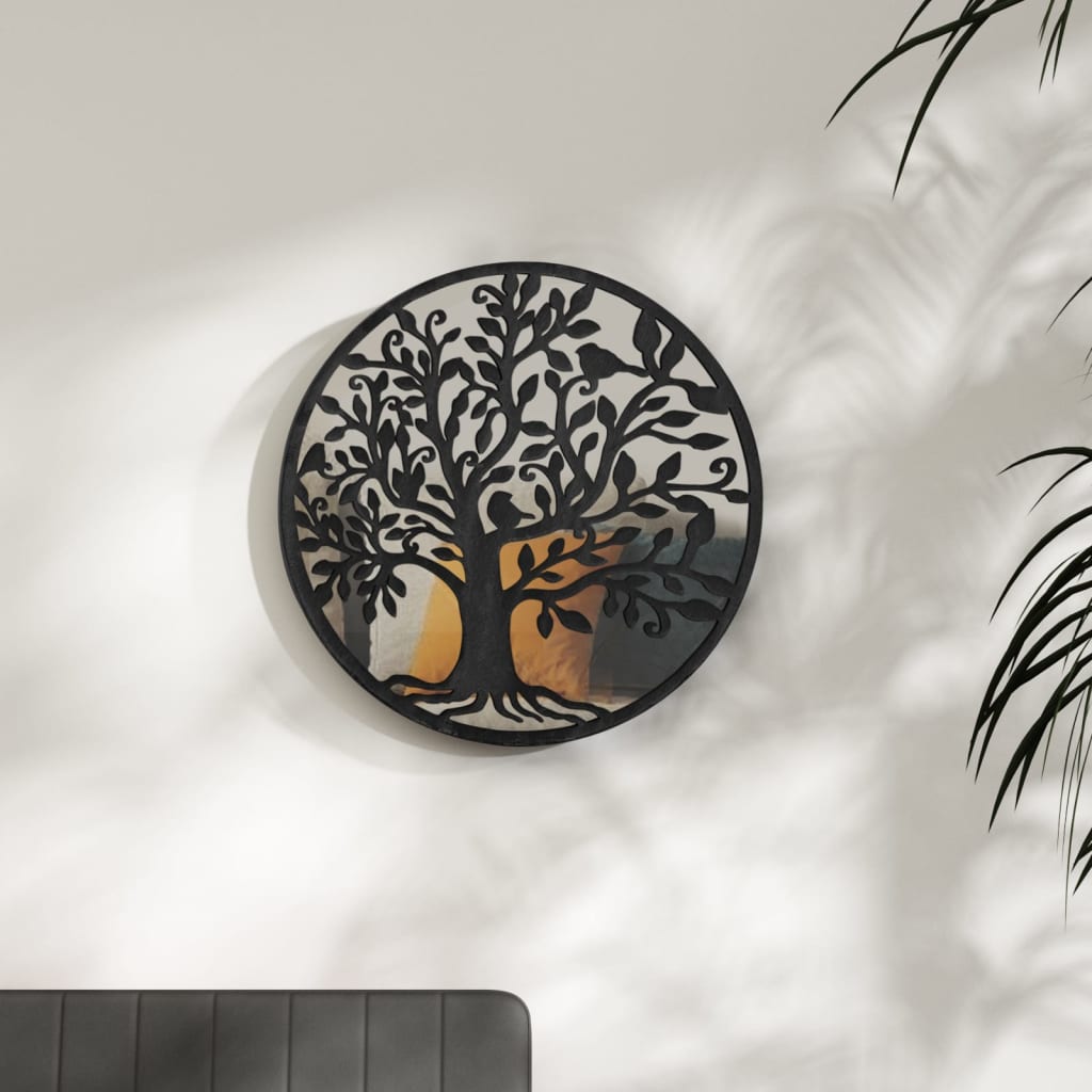 Vidaxl Mirror omkring 40x2,5 cm jern sort
