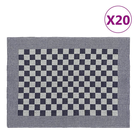Vidaxl Kitchen Cloths 20 St 50x70 cm bomuld blå og hvid
