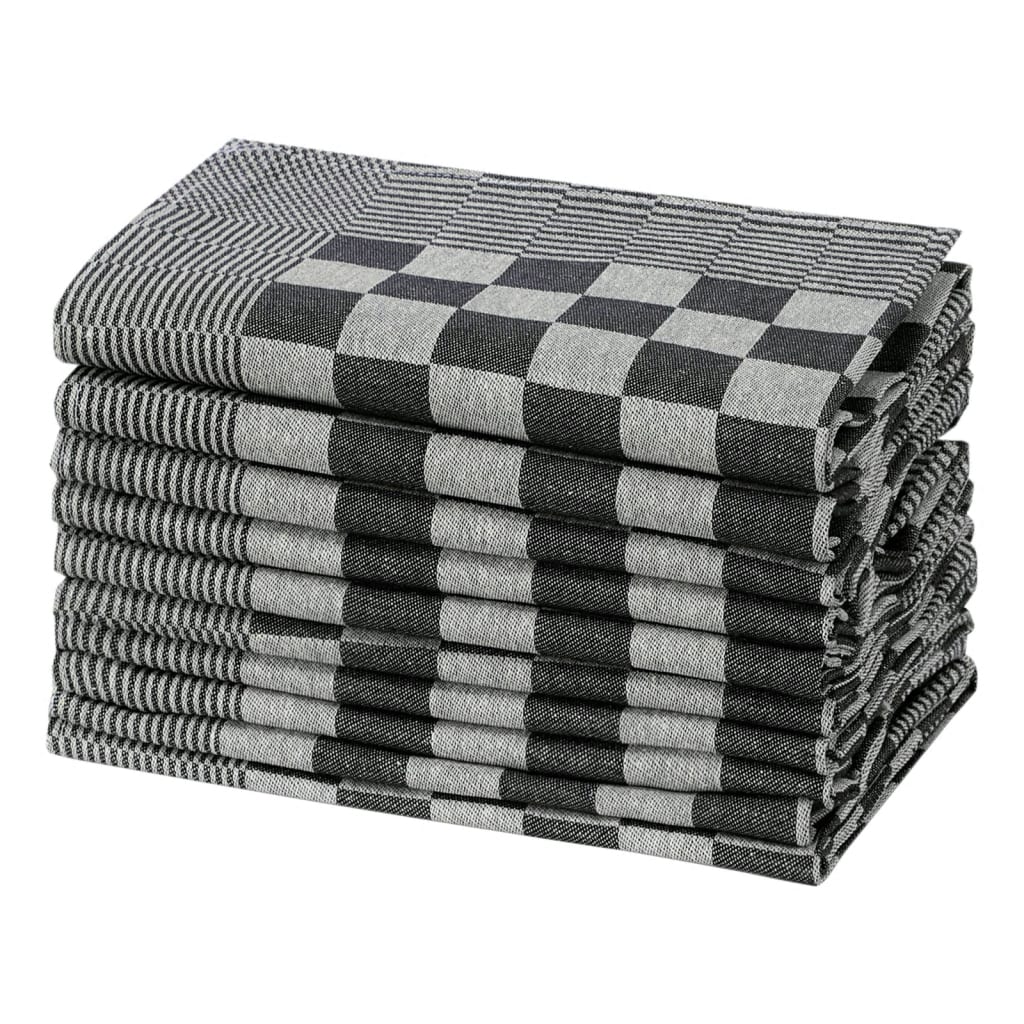 Vidaxl Kitchen Cloths 10 St 50x70 cm bomuld sort og hvid