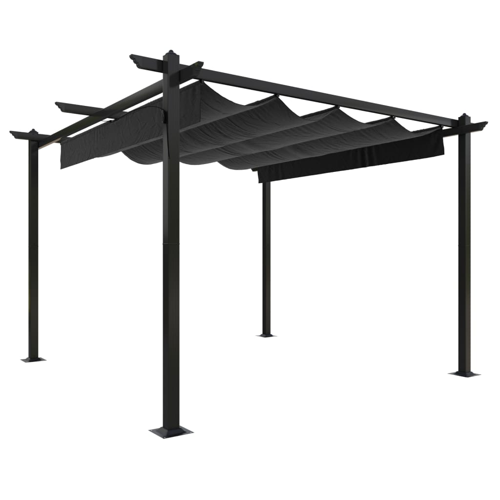 Vidaxl Garden Practor med udvideligt tag 3x3 m anthracit -farvet