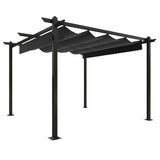 Vidaxl Garden Practor med udvideligt tag 3x3 m anthracit -farvet