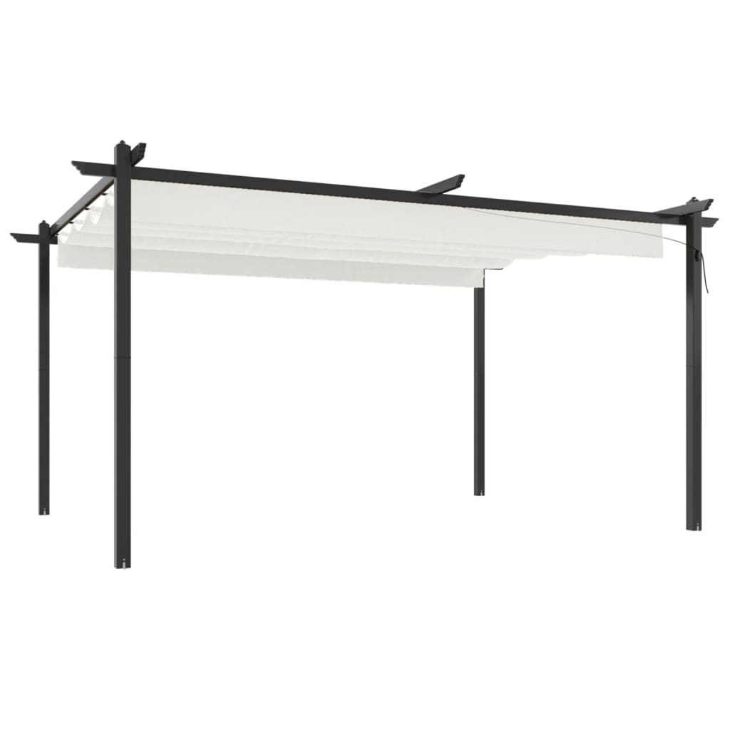 Vidaxl Garden Practor med udvideligt tag 4x3 m creme farvet