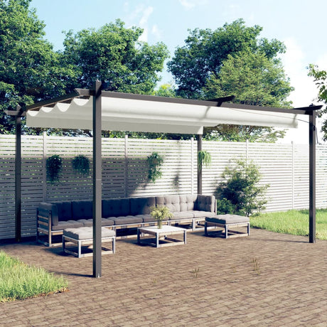 Vidaxl Garden Practor med udvideligt tag 4x3 m creme farvet