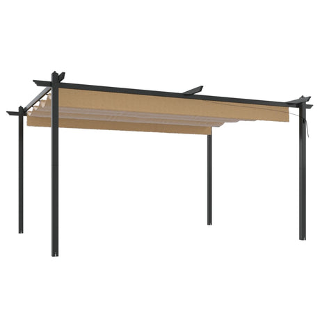 Vidaxl Garden Practor med udvideligt tag 4x3 m taupe