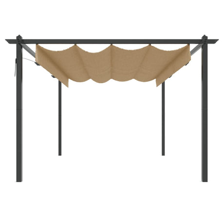 Vidaxl Garden Practor med udvideligt tag 4x3 m taupe