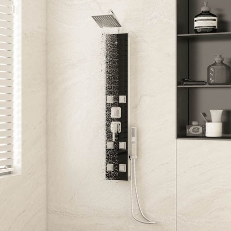 Vidaxl brusepanel 18x45.5x130 cm glas sort