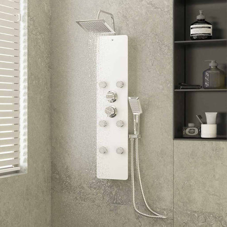 Vidaxl brusepanel 25x47,5x130 cm glas hvid
