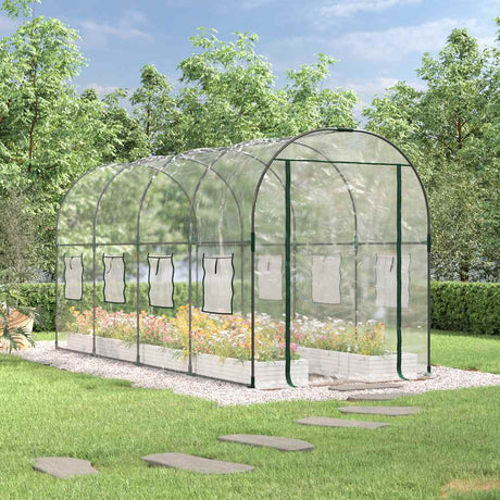 Vidaxx Garden Greenhouse 160x400x190 cm PVC og pulverovertrukket stål gennemsigtig
