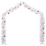 Vidaxl Christmas Garland dekoreret med julekugler 5 m hvid