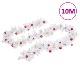 Vidaxl Christmas Garland dekoreret med julekugler 10 m hvid