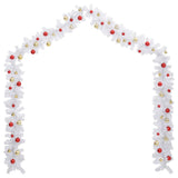 Vidaxl Christmas Garland dekoreret med julekugler 10 m hvid