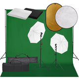 Vidaxl Photo Studio Set med belysningssæt, baggrund og reflektor