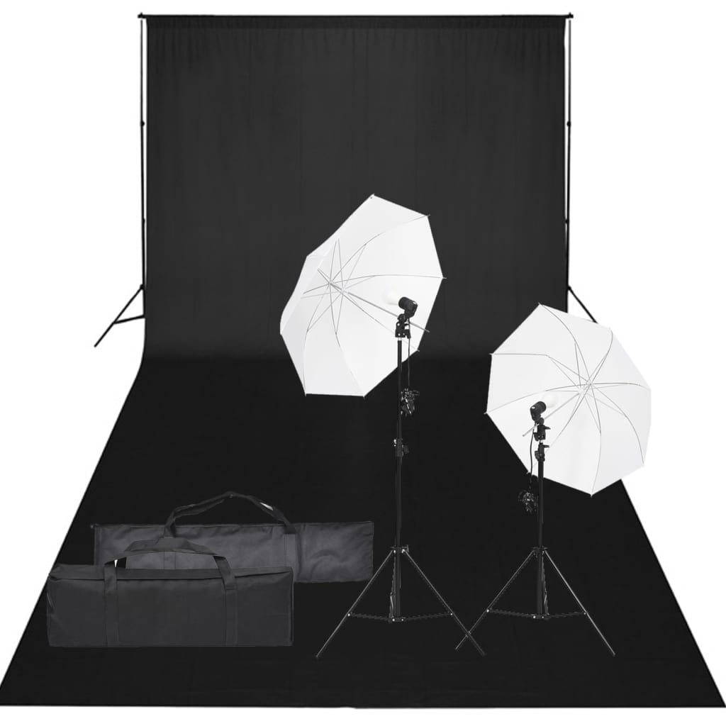 Vidaxl Photo Studio Set med belysningssæt og baggrund
