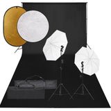 Vidaxl Photo Studio Set med belysningssæt, baggrund og reflektor