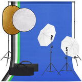 Vidaxxl fotostudiesæt med lyssæt, baggrund og reflektor