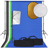 Vidaxxl fotostudiesæt med softbox lampe, baggrund og reflektor