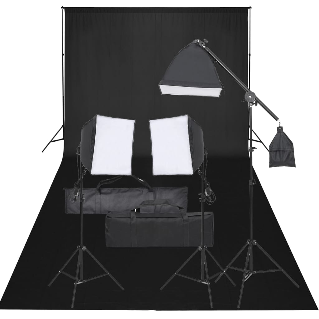 Vidaxl Photo Studio Set med belysningssæt og baggrund