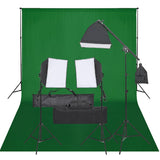 Vidaxl Photo Studio Set med belysningssæt og baggrund