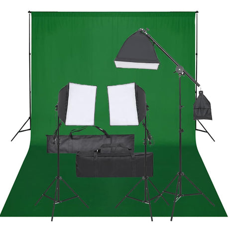 Vidaxl Photo Studio Set med belysningssæt og baggrund