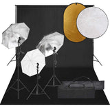 Vidaxxl fotostudiesæt med lyssæt, baggrund og reflektor